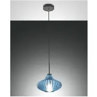 FABAS LUCE Pendelleuchte Budelli E27 Ø260mm Azurblau