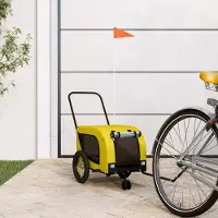 Prolenta Maison Exclusive - Fahrradanhänger Hunde Gelb und Schwarz Oxford-Gewebe & Eisen