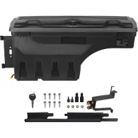 SUGIFT LKW-Ladefläche Staufach, abschließbarer Deckel, wasserdicht ABS Radkasten Werkzeugkasten 25 L, kompatibel mit Chevrolet Silverado 1500 GMC Sierra 1500 2019-2021, Fahrerseite, Schwarz