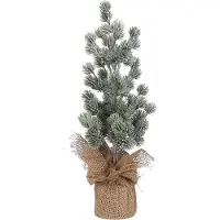 House of Seasons Künstlicher Weihnachtsbaum in Jutesack - H45 x Ø23 cm - Grün Frosted