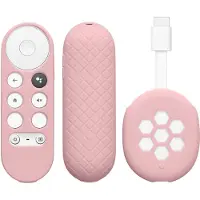 Kwmobile 2x Hülle für Fernbedienung und Streaming Gerät kompatibel mit Google Chromecast 2020 4K (not for New-Generation) - Silikon Case Set für TV