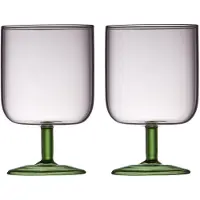 Lyngby Weinglas Torino Pink / Green 300 ml (2er Set)