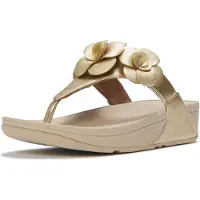 FitFlop Lulu Flower Zehensteg-Polyurethan Damen Platino Sandalen