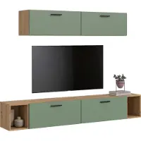 Xonox Wohnkombination The One 4 | 6-teilig | Artisan Oak / Smoke Green ohne
