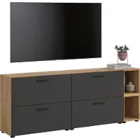 Xonox Wohnkombination The One 3 | 6-teilig | Artisan Oak / Basalt grau ohne