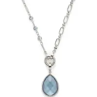 Leonardo 024934 Damen-Halskette Set Vicky Edelstahl/Blau 50 cm Clip & Mix