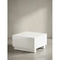 KADIMA DESIGN Couchtisch MONOBLOC 60x60x35 cm Weiß Hochglanz, Wohnzimmertisch Cube Quadratisch, Design Sofatisch, Lounge Kaffeetisch Würfel-Form