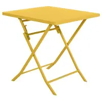 Hespéride Quadratischer klappbarer gartentisch "greensboro" senfgelb 2-sitzer aus epoxybehandeltem stahl -