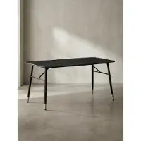 KADIMA DESIGN Esszimmertisch 140x80x76 cm Esstisch Schwarz in Marmor-Optik Modern, Küchentisch Klein, Speisetisch Rechteckig, Tisch Esszimmer mit Metallbeinen