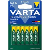 Varta Akkupacks "Recharge Accu Recycled AAA 800 mAh", gelb (gelb, grün), 1,2 V 800mAh, Akkumulatoren, Akkupacks