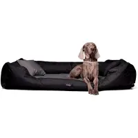 Tierlando Orthopädisches Hundebett NESTOR | Starkes Oxford 2000D DUO | Extra Robust Schwarz - Größe: 90x75cm