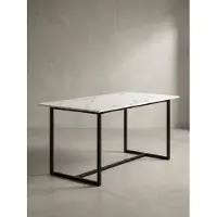KADIMA DESIGN Esszimmertisch 180x90x76 cm Küchentisch Weiß in Marmor-Optik Modern, Esstisch Groß, Speisetisch Rechteckig, Tisch Esszimmer mit Metallbeinen
