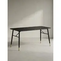 KADIMA DESIGN Esszimmertisch 160x80x76 cm Esstisch Schwarz in Marmor-Optik Modern, Küchentisch Groß, Speisetisch Rechteckig, Tisch Esszimmer mit Metallbeinen
