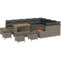 vidaXL Gartensofa-set 13 stk. 12-Sitzanzahl Grau