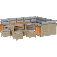 vidaXL Gartensofa-set 13 stk. 13-Sitzanzahl Beige und Hellgrau