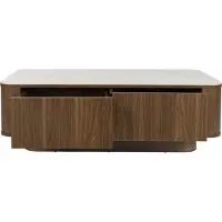 Housecraft living Almira Couchtisch 120x60 cm Holz/ Marmoroptik Walnussfarbe