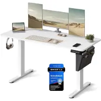 Songmics Schreibtisch elektrisch höhenverstellbar Büro wolkenweiss