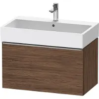 Duravit D-Neo Waschtischunterbau wandhängend, 784x440x442mm, 1 Auszug, mit Griff Edelstahl gebürstet, DE4273070210000, Farbe: Nussbaum Dunkel Matt Dekor