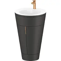 Duravit Starck 1 c-bonded Set bodenstehend, rund, 560x864x605mm, Waschtisch Weiß hochglänzend, Griff Bronze, S19513O04580000