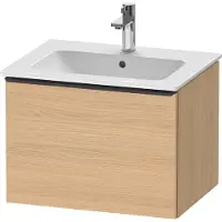 Duravit D-Neo Waschtischunterbau wandhängend, 610x440x462mm, 1 Auszug, mit Griff Diamantschwarz, DE42610BD300000, Farbe: Natur Eiche Matt Dekor