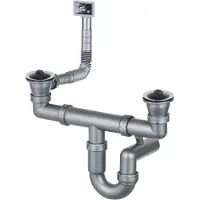TRIZERATOP Siphon für Stahl-Aufsatzspülbecken, 2 - Becken - 2" Abfluss