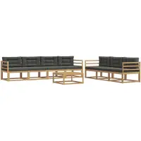 vidaXL Outdoor-Sofagarnitur 7 stk. Weiß und Anthrazit