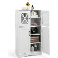 Coast Badezimmerschrank mit 4 Türen und verstellbare Regalebene, 60x30x108cm