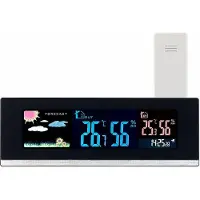 INFACTORY Tisch-Wetterstation, Funk-Außensensor, Farb-LCD-Display, USB-Ladeport