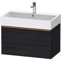 Duravit D-Neo Waschtischunterbau wandhängend, 784x440x442mm, 1 Auszug, mit Griff Bronze gebürstet, DE4273004160000, Farbe: Eiche Schwarz Matt Dekor