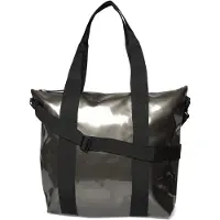 Rains W3 Tote Bag MINI, eine kompakte Tragetasche in Silber für Damen und Herren