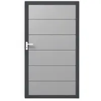 MR-Zaun Nova PVC Tor Universal-DIN einflügelig, ohne Torpfosten, Silbergrau