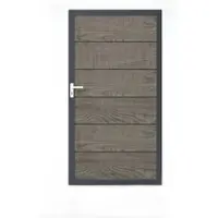 MR-Zaun Nova PVC Tor Universal-DIN einflügelig, ohne Torpfosten, Grey Ash Cut
