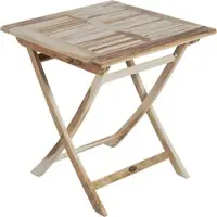 DELUKE Gartentisch LILLY Quadratisch Teak Natur 70x70x75cm Terrassentisch Wetterfest Outdoor Tisch