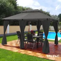 Swing&Harmonie LED - Pavillon 3x4m Minzo Garten Pavillion Solar Pavilion Gartenzelt Designer Pavilon