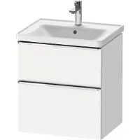 Duravit D-Neo Waschtischunterbau wandhängend, 584x625x452mm, 1 Auszug, 1 Schubkasten, mit Griff Chrom, DE4359010180000, Farbe: Weiß Matt Dekor