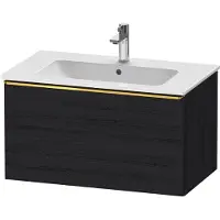 Duravit D-Neo Waschtischunterbau wandhängend, 810x440x462mm, 1 Auszug, mit Griff Gold poliert, DE4262034160000, Farbe: Eiche Schwarz Matt Dekor