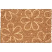 Merkloos Fußmatte Kokos - mit Blumen - 40 x 60 cm - rutschfest - witterungsbeständig - innen und außen