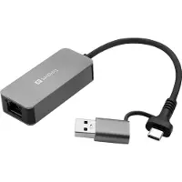 Sandberg 136-68, Kabelgebunden, USB Type-A/USB Type-C, Ethernet, 2500 Mbit/s, Grau