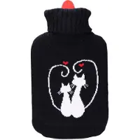EDM With In Love Cats Rechargeable Hot Water Bag 2l Schwarz