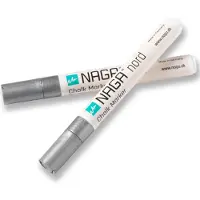 Naga Glastavle marker sølv 4,5 mm Dry Erase med vendbar spids fra rund til skrå 2 stk. i pakke Sølv 14,5x