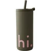 Design Letters - Hi Travel Trinkhalm-Becher, 0.5 l, beige