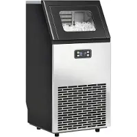 HOMCOM Kommerzielle Eiswürfelmaschine 45 kg/24H Eismaschine mit 11 kg Speicher