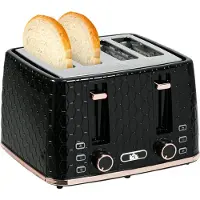 HOMCOM Toaster 4 Scheiben mit 7 Bräunungsstufen, Auftaufunktion, Aufwärmfunktion