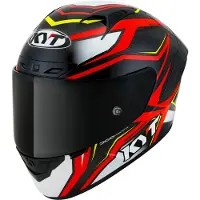 Kyt Kask für Motorrad, NZ RACE CARBON STRIDE, rot/weiß, ECE/ONU 22-06 S