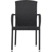 Ebuy24 Anita Gartenstuhl Polyrattan stapelbar schwarz.