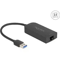 DeLOCK 66045, USB 5 Gbps Type-A, 2.5 Gigabit LAN RJ45, 0,15 m, Schwarz