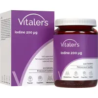 Vitaler's Jod 200 µg - 120 Tabletten, Vegan, 4 Monate Nahrungsergänzung, ohne Konservierungsstoffe, reine Zusammensetzung