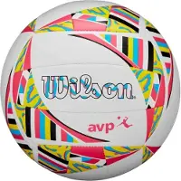 Wilson AVP Movement Beachvolleyball Größe 5 – weich gedämpfte Oberfläche, recycelte Materialien, 18 Panels, maschinengenäht, Butylblase – inspiriert von AVP, farbintensiv und langlebig