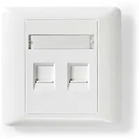 Nedis Network Keystone-Frontplatte - Frontplatte RJ45 - 2-Port port(s) - ABS - Weiss - Box