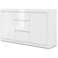 BIM Furniture Bella Kommode Weiß 2 Türen 3 Schubladen 89x150x40cm